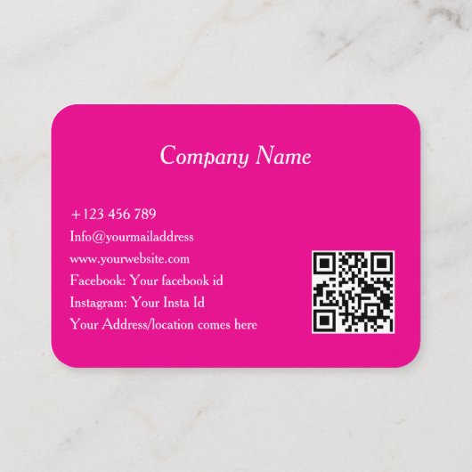 Elegant Dental Clinic Pink Dentist QR Code  名刺 (裏面)