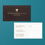 Elegant Dentist Tooth Logo Office Appointment 予約カード<br><div class="desc">Clean and professional design. Add,  arrange and re-size text as desired.  DITIGAL image brown linen background. For additional matching marketing materials please contact me at maurareed.designs@gmail.com. For more premade logos visit logoevolution.co. 
Original design by Maura Reed.</div>