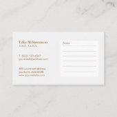 Elegant Dentist Tooth Logo Office Appointment 予約カード (裏面)