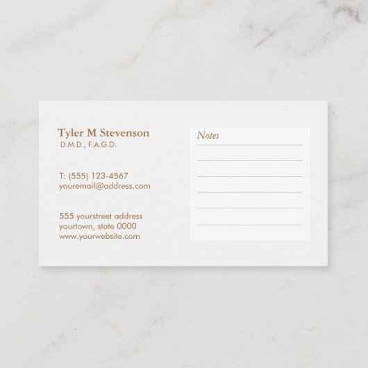 Elegant Dentist Tooth Logo Office Appointment 予約カード (裏面)