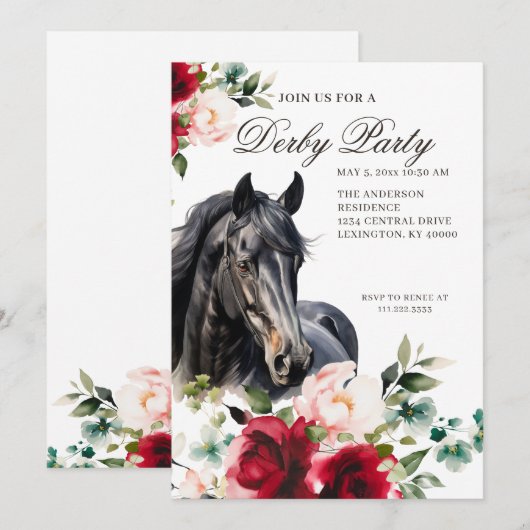 Elegant Derby Party  招待状 (正面/裏面)