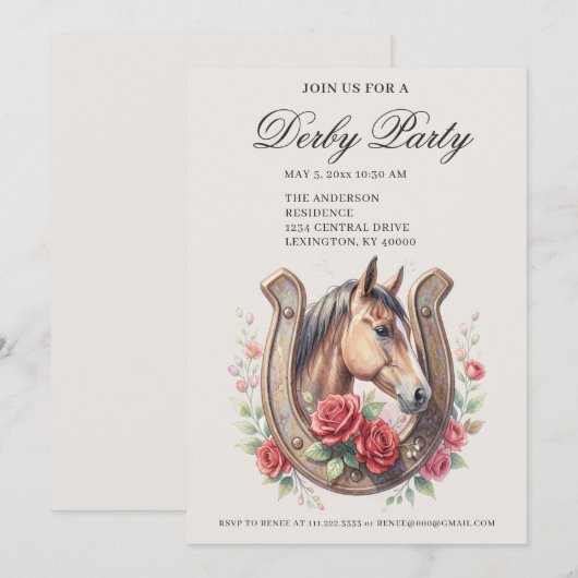 Elegant Derby Party  招待状 (正面/裏面)