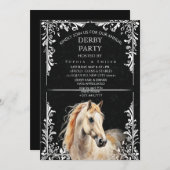 Elegant Derby Party Horse Invitation Card シーズンカード (正面/裏面)