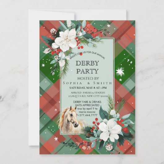 Elegant Derby Party Horse Invitation Card 招待状 (正面)