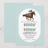 Elegant Derby Party Invitation for Horse Racing Ce 招待状 (正面/裏面)