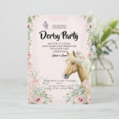 Elegant Derby Party Invitation with Floral Accents 招待状 (スタンド正面)