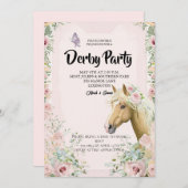 Elegant Derby Party Invitation with Floral Accents 招待状 (正面/裏面)