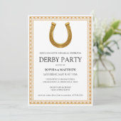 Elegant Derby Party Invitation with Gold Horseshoe 招待状 (スタンド正面)