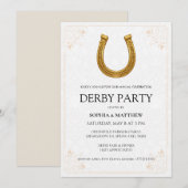 Elegant Derby Party Invitation with Gold Horseshoe 招待状 (正面/裏面)
