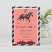 Elegant Derby Party Invitation with Horse Artt 招待状 (スタンド正面)