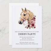 Elegant Derby Party Invitation with Horse Illustra 招待状 (正面/裏面)
