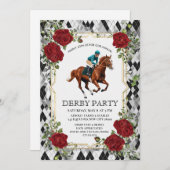 Elegant Derby Party Invitation with Horse Racing I 招待状 (正面/裏面)