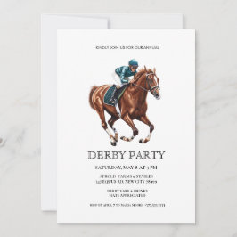 Elegant Derby Party Invitation with Horse Racing I 招待状