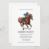Elegant Derby Party Invitation with Horse Racing I 招待状 (正面/裏面)