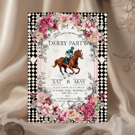 Elegant Derby Party Invitation with Horse Racing I 招待状