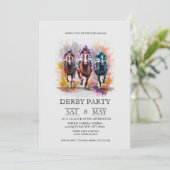 Elegant Derby Party Invitation with Horse Racing I 招待状 (スタンド正面)