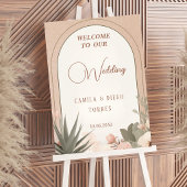 Elegant Desert Flowers Botanical Wedding Sign ポスター