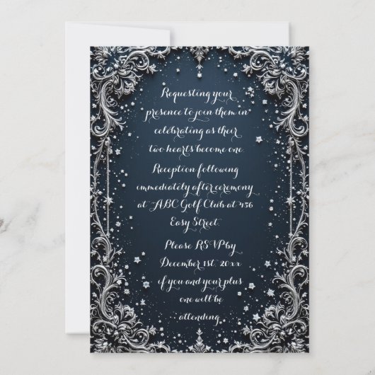 Elegant Design Wedding Invitation 招待状 (裏面)