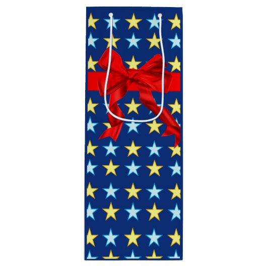 Elegant design with stars ワインギフトバッグ (正面)