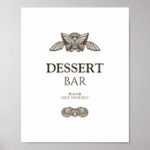 Elegant dessert bar table sign with stone elements ポスター (正面)