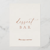 Elegant Dessert Bar Wedding Sign with Gold Foil 箔招待状 (正面)