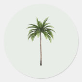 Elegant Destination Wedding Palm Tree Envelope ラウンドシール (正面)