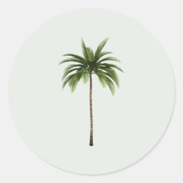 Elegant Destination Wedding Palm Tree Envelope ラウンドシール