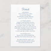 Elegant Details Wedding Monogram Vintage Blue エンクロージャーカード (正面)