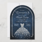 Elegant Diamond Jewels Quinceanera Invitation 招待状 (正面)