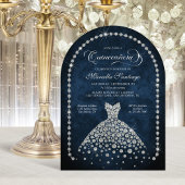 Elegant Diamond Jewels Quinceanera Invitation 招待状