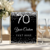 Elegant Diamonds 70th Birthday Party Table Sign ポスター