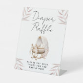 Elegant Diaper Raffle Game Sign Gold Cradle  台座サイン (正面)