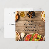 Elegant dinner invitation postcard 招待状 (正面/裏面)