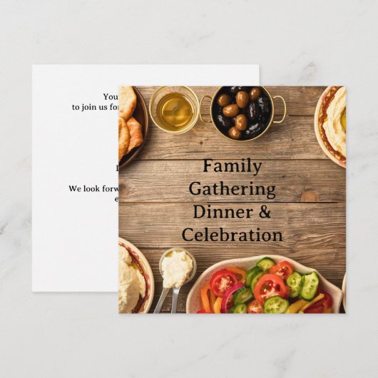 Elegant dinner invitation postcard 招待状 (正面/裏面)