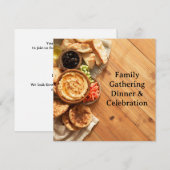 Elegant dinner invitation postcard 招待状 (正面/裏面)