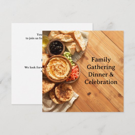 Elegant dinner invitation postcard 招待状 (正面/裏面)