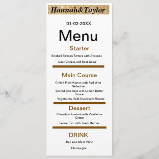 Elegant dinner party menu template メニュー