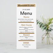 Elegant dinner party menu template メニュー (スタンド正面)