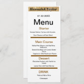 Elegant dinner party menu template メニュー (正面/裏面)
