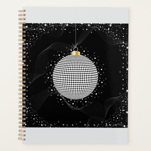 Elegant Disco Ball Christmas Ornament プランナー手帳 (正面)