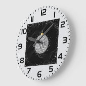 Elegant Disco Ball Christmas Ornament ラージ壁時計 (傾斜)