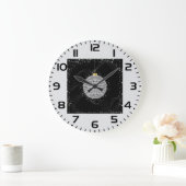 Elegant Disco Ball Christmas Ornament ラージ壁時計 (ホーム)