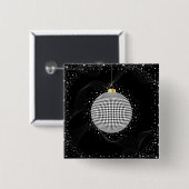 Elegant Disco Ball Christmas Ornament 缶バッジ (正面&裏面)