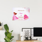 Elegant Disney princess birthday welcome sign ポスター (ホームオフィス)
