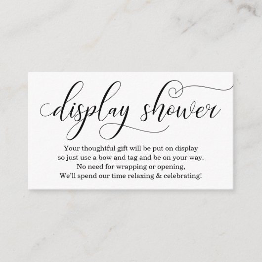 Elegant Display Shower Insert for Invitation エンクロージャーカード (正面)