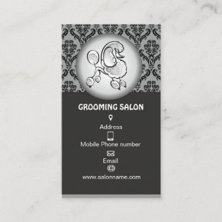 Elegant Dog Grooming Salon Business Card  予約カード