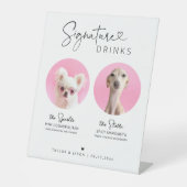 Elegant Dog Signature Drinks | Wedding Bar Sign 台座サイン (正面)
