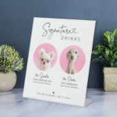 Elegant Dog Signature Drinks | Wedding Bar Sign 台座サイン