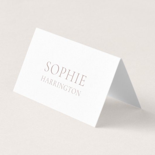 Elegant Double-Sided White Wedding Place Card (正面)