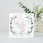 Elegant Dove & Olive Leaves Wedding Save the Date 招待状 (スタンド正面)